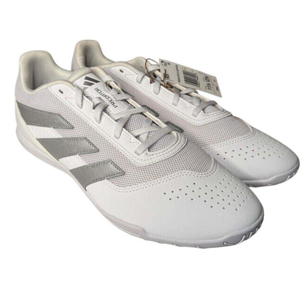 Adidas NEW Predator Club Soccer Shoes White Gray Men’s 11.5 Women’s 12.5